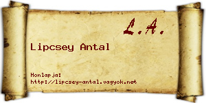 Lipcsey Antal névjegykártya